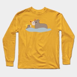 Capybara's with oranges Long Sleeve T-Shirt